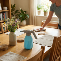 Prism Mist electric sprayer on glass kitchen tiles plants - one bottle multiple surfaces