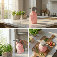 Overhead view cherry blossom pink Prism Mist electric mist sprayer - premium home essential